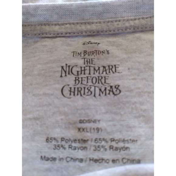 Tim Burton Nightmare Before Christmas Boo Crew Gray Shirt Top Tee Jr. XXL 19 VGC - Picture 6 of 8